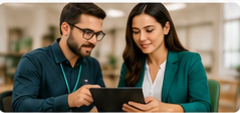 Equipe conferindo movimentações